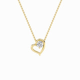 0.5CTW Round Shaped Lab Grown Diamond (F/VS) Heart Shaped   Pendant in 14K Gold