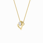 0.5CTW Round Shaped Lab Grown Diamond (F/VS) Heart Shaped   Pendant in 14K Gold