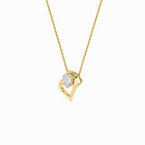 0.5CTW Round Shaped Lab Grown Diamond (F/VS) Heart Shaped   Pendant in 14K Gold