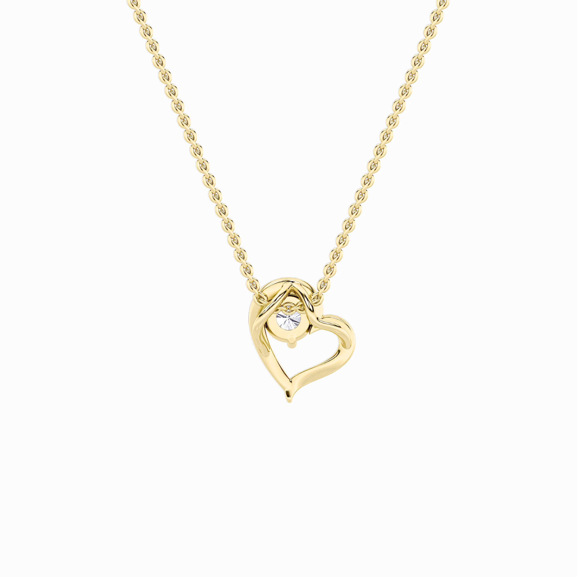 0.5CTW Round Shaped Lab Grown Diamond (F/VS) Heart Shaped   Pendant in 14K Gold