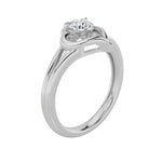 0.5CTW Round Shaped Lab Grown Diamond (F/VS) Heart Shaped Ring in 14K Gold
