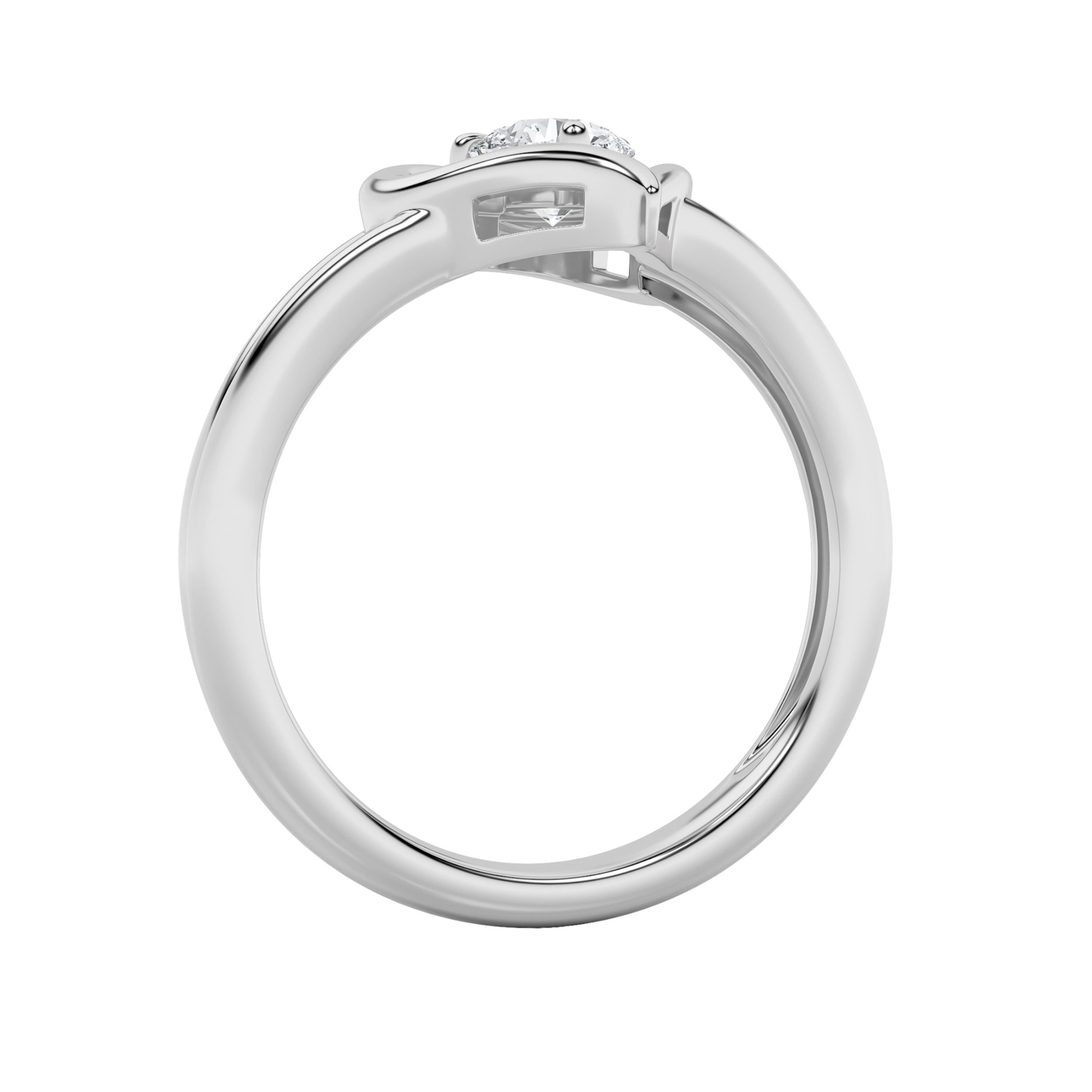 0.5CTW Round Shaped Lab Grown Diamond (F/VS) Heart Shaped Ring in 14K Gold