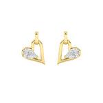 1CTW Pear Shaped Lab Grown Diamond (F/VS) Heart Shaped Dangle Earrings in 14K Gold