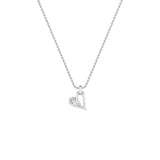 1CTW Pear Shaped Lab Grown Diamond (F/VS) Heart Shaped Dangle Pendant in 14K Gold