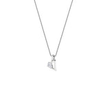 1CTW Pear Shaped Lab Grown Diamond (F/VS) Heart Shaped Dangle Pendant in 14K Gold