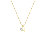 1CTW Pear Shaped Lab Grown Diamond (F/VS) Heart Shaped Dangle Pendant in 14K Gold