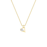 1CTW Pear Shaped Lab Grown Diamond (F/VS) Heart Shaped Dangle Pendant in 14K Gold
