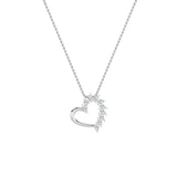 2CTW Marquise Shaped Lab Grown Diamond (F/VS) Heart Shaped Pendant in 14K Gold
