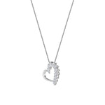 2CTW Marquise Shaped Lab Grown Diamond (F/VS) Heart Shaped Pendant in 14K Gold