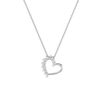 2CTW Marquise Shaped Lab Grown Diamond (F/VS) Heart Shaped Pendant in 14K Gold