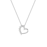 2CTW Marquise Shaped Lab Grown Diamond (F/VS) Heart Shaped Pendant in 14K Gold