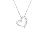2CTW Marquise Shaped Lab Grown Diamond (F/VS) Heart Shaped Pendant in 14K Gold