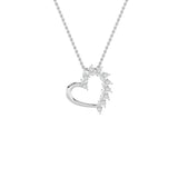 2CTW Marquise Shaped Lab Grown Diamond (F/VS) Heart Shaped Pendant in 14K Gold