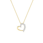 2CTW Marquise Shaped Lab Grown Diamond (F/VS) Heart Shaped Pendant in 14K Gold