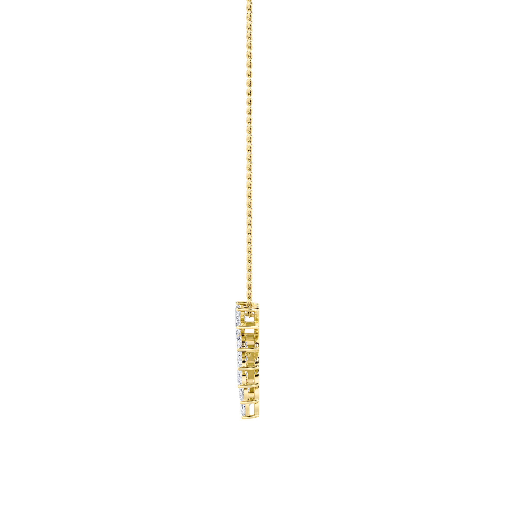 2CTW Marquise Shaped Lab Grown Diamond (F/VS) Heart Shaped Pendant in 14K Gold