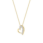 2CTW Marquise Shaped Lab Grown Diamond (F/VS) Heart Shaped Pendant in 14K Gold