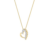 2CTW Marquise Shaped Lab Grown Diamond (F/VS) Heart Shaped Pendant in 14K Gold