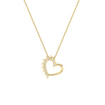 2CTW Marquise Shaped Lab Grown Diamond (F/VS) Heart Shaped Pendant in 14K Gold