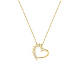 2CTW Marquise Shaped Lab Grown Diamond (F/VS) Heart Shaped Pendant in 14K Gold