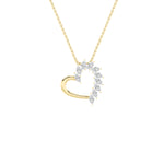 2CTW Marquise Shaped Lab Grown Diamond (F/VS) Heart Shaped Pendant in 14K Gold
