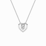 1CTW Round Shaped Lab Grown Diamond (F/VS) Heart Shaped Pendant in 14K Gold