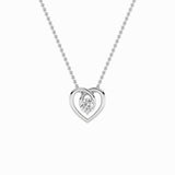 1CTW Round Shaped Lab Grown Diamond (F/VS) Heart Shaped Pendant in 14K Gold