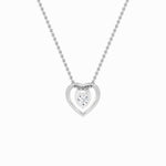 1CTW Round Shaped Lab Grown Diamond (F/VS) Heart Shaped Pendant in 14K Gold