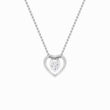 1CTW Round Shaped Lab Grown Diamond (F/VS) Heart Shaped Pendant in 14K Gold