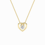 1CTW Round Shaped Lab Grown Diamond (F/VS) Heart Shaped Pendant in 14K Gold
