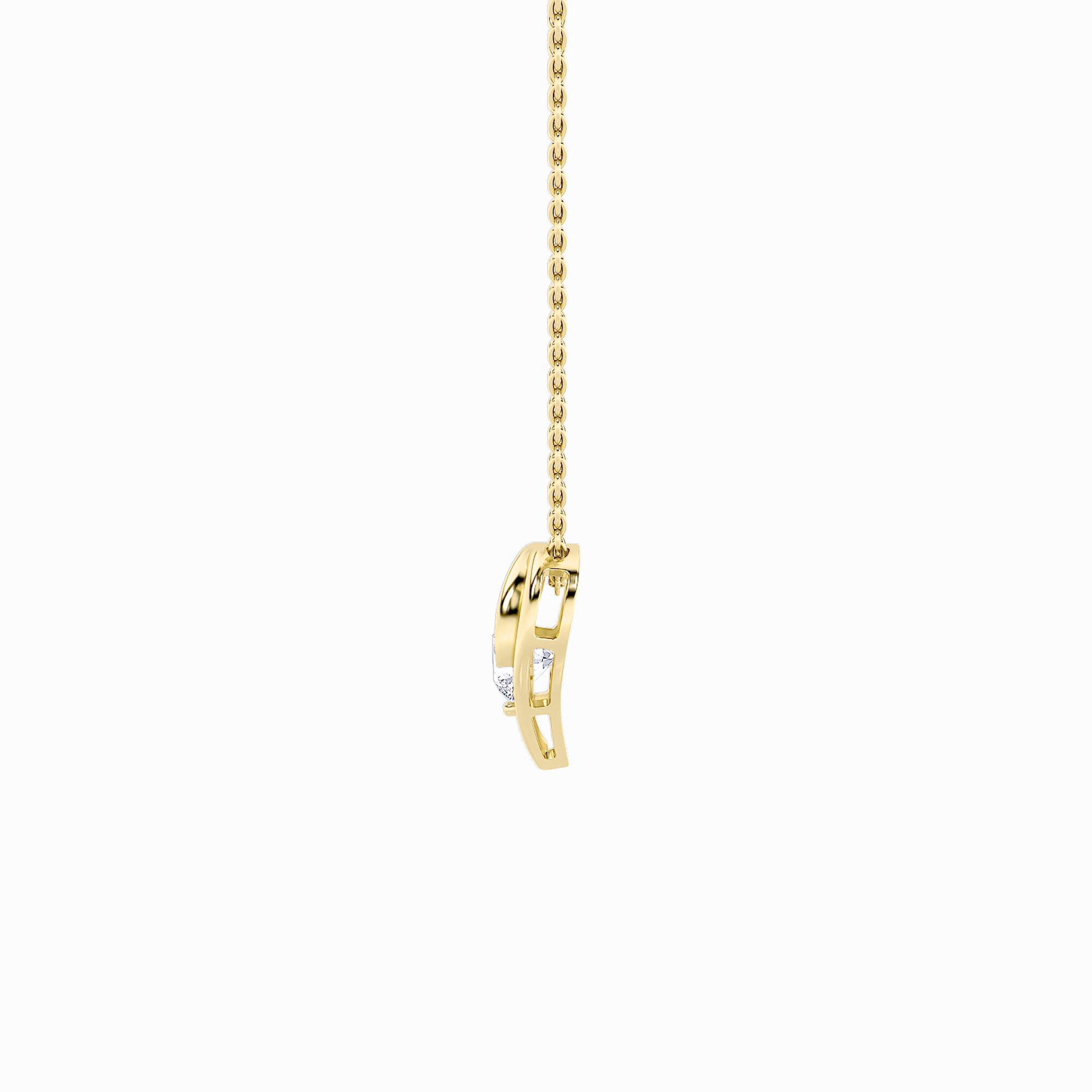 1CTW Round Shaped Lab Grown Diamond (F/VS) Heart Shaped Pendant in 14K Gold