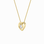 1CTW Round Shaped Lab Grown Diamond (F/VS) Heart Shaped Pendant in 14K Gold