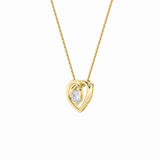 1CTW Round Shaped Lab Grown Diamond (F/VS) Heart Shaped Pendant in 14K Gold