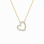 2.5CTW Marquise Shaped Lab Grown Diamond (F/VS) Heart Shaped Pendant in 14K Gold