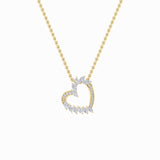 2.5CTW Marquise Shaped Lab Grown Diamond (F/VS) Heart Shaped Pendant in 14K Gold