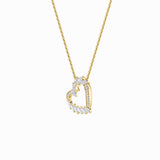 2.5CTW Marquise Shaped Lab Grown Diamond (F/VS) Heart Shaped Pendant in 14K Gold