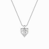 2CTW Pear Shaped Lab Grown Diamond (F/VS) Heart Shaped Pendant in 14K Gold