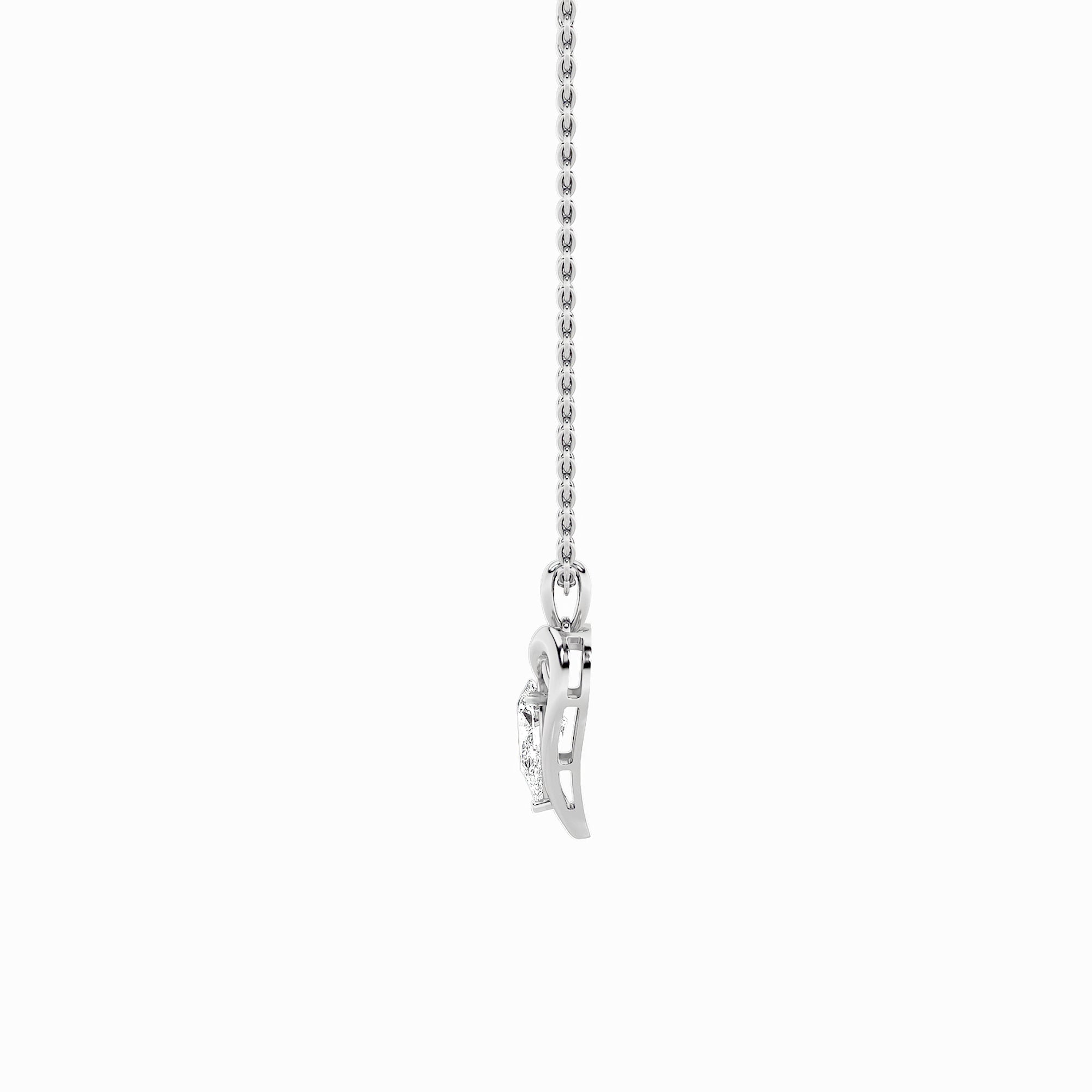 2CTW Pear Shaped Lab Grown Diamond (F/VS) Heart Shaped Pendant in 14K Gold
