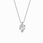 2CTW Pear Shaped Lab Grown Diamond (F/VS) Heart Shaped Pendant in 14K Gold