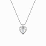 2CTW Pear Shaped Lab Grown Diamond (F/VS) Heart Shaped Pendant in 14K Gold