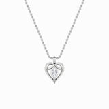 2CTW Pear Shaped Lab Grown Diamond (F/VS) Heart Shaped Pendant in 14K Gold
