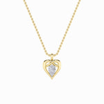 2CTW Pear Shaped Lab Grown Diamond (F/VS) Heart Shaped Pendant in 14K Gold