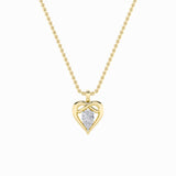 2CTW Pear Shaped Lab Grown Diamond (F/VS) Heart Shaped Pendant in 14K Gold