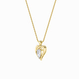 2CTW Pear Shaped Lab Grown Diamond (F/VS) Heart Shaped Pendant in 14K Gold