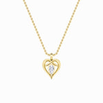 2CTW Pear Shaped Lab Grown Diamond (F/VS) Heart Shaped Pendant in 14K Gold
