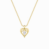 2CTW Pear Shaped Lab Grown Diamond (F/VS) Heart Shaped Pendant in 14K Gold