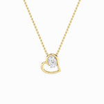2CTW Oval Shaped Lab Grown Diamond (F/VS) Heart Shaped Pendant in 14K Gold