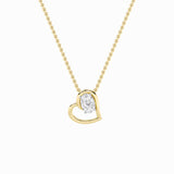 2CTW Oval Shaped Lab Grown Diamond (F/VS) Heart Shaped Pendant in 14K Gold