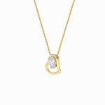 2CTW Oval Shaped Lab Grown Diamond (F/VS) Heart Shaped Pendant in 14K Gold