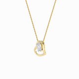 2CTW Oval Shaped Lab Grown Diamond (F/VS) Heart Shaped Pendant in 14K Gold