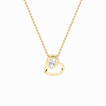 2CTW Oval Shaped Lab Grown Diamond (F/VS) Heart Shaped Pendant in 14K Gold